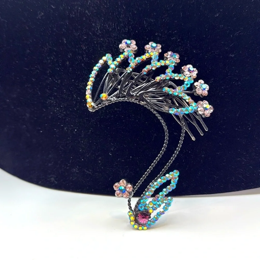 Art Deco Crystal Rhinestone Hair Comb Vintage Accessory